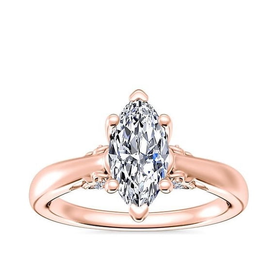 1.20 Carat Excellent Marquise Cut Natural Diamond Beautiful Solitaire Bridal Ring for Bride Solid 14K Rose Gold Size 5