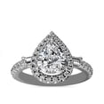 thumbnail image 1 of 1.20 Carat Excellent Pear Cut Natural Diamond Solitaire with Accents Beautiful Ring for Women in Solid 14K White Gold Size 11.5, 1 of 8