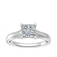 thumbnail image 1 of 1.20 Carat Excellent Princess Cut Natural Diamond Unique Solitaire Ring for Engagement Solid 14K White Gold Size 8.5, 1 of 8
