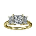 thumbnail image 1 of 1.20 Carat Excellent Princess Cut Real Diamond New Design Three Stone Ring for Wedding Solid 18K Yellow Gold Size 11, 1 of 8