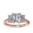 thumbnail image 1 of 1.20 Carat Excellent Radiant Cut Natural Diamond Three Stone Beautiful Ring for Women in Solid 14K Rose Gold Size 11.5, 1 of 8