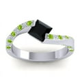 thumbnail image 1 of 1.20 Carat Natural Diamond Black Onyx & Peridot Gemstone Unique Wedding Ring for Women Solid 18K White Gold Size 5 by Diamond-Capitals, 1 of 8