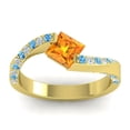 thumbnail image 1 of 1.20 Carat Natural Diamond Citrine & Blue Topaz Gemstone Wonderful Bridal Ring for Ladies 18K Yellow Gold Size 6 by Diamond-Capitals, 1 of 8