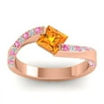 thumbnail image 1 of 1.20 Carat Natural Diamond Citrine & Pink Sapphire Gemstone Classic Ring for Birthday Gift 14K Rose Gold Size 9.5 by Diamond-Capitals, 1 of 8