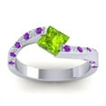 thumbnail image 1 of 1.20 Carat Natural Diamond Peridot & Amethyst Gemstone Beautiful Bridal Ring for Ladies Solid 14K White Gold Size 10.5 by Diamond-Capitals, 1 of 8