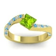 thumbnail image 1 of 1.20 Carat Natural Diamond Peridot & Blue Topaz Gemstone Beautiful Proposal Ring for Women Solid 14K Yellow Gold Size 9 by Diamond-Capitals, 1 of 8