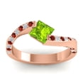 thumbnail image 1 of 1.20 Carat Natural Diamond Peridot & Garnet Gemstone Luxurious Bridal Ring for Ladies Solid 14K Rose Gold Size 4.5 by Diamond-Capitals, 1 of 8