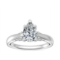 1.20 Carat Pear Cut Real Diamond Beautiful Solitaire Engagement Ring for her Solid 14K White Gold Size 7