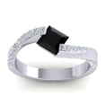 thumbnail image 1 of 1.20 Carat Princess Cut Black Onyx Gemstone & Natural Diamond (F-G/VS1) Latest Anniversary Ring for Women Solid 14K White Gold Size 7 by Diamond-Capitals, 1 of 8