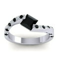 thumbnail image 1 of 1.20 Carat Princess Cut Black Onyx Gemstone & Real Diamond Unique Wedding Ring for Women Solid 18K White Gold Size 5 by Diamond-Capitals, 1 of 8