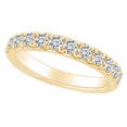 thumbnail image 1 of AFFY 1.20 Carat Round Shape White Natural Diamond Wedding Band Ring 18K Solid Yellow Gold Ring Size-7, 1 of 2