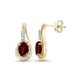 thumbnail image 1 of 1.20 Carat T.G.W. Garnet Gemstone and White Diamond Accent Earrings, 1 of 3