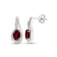 thumbnail image 1 of 1.20 Carat T.G.W. Garnet Gemstone and White Diamond Accent Earrings, 1 of 3