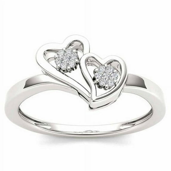 1/20 Carat T.W. Diamond 10kt White Gold Heart Fashion Ring