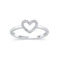 thumbnail image 1 of 1/20 Carat T.W. (I3 clarity, I-J color) Diamond Heart Fashion Ring in Sterling Silver, Size 9, 1 of 1
