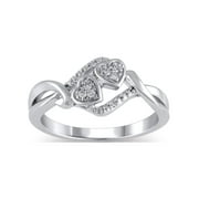 1/20 Carat T.W. (I3 clarity, I-J color) Hold My Hand Diamond Heart Promise Ring in Sterling Silver, Size 6