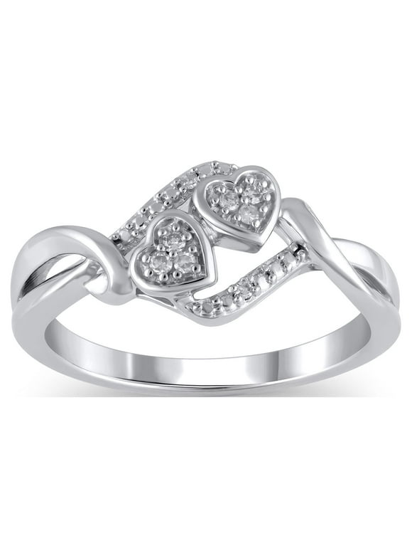 1/20 Carat T.W. (I3 clarity, I-J color) Hold My Hand Diamond Heart Promise Ring in Sterling Silver, Size 7