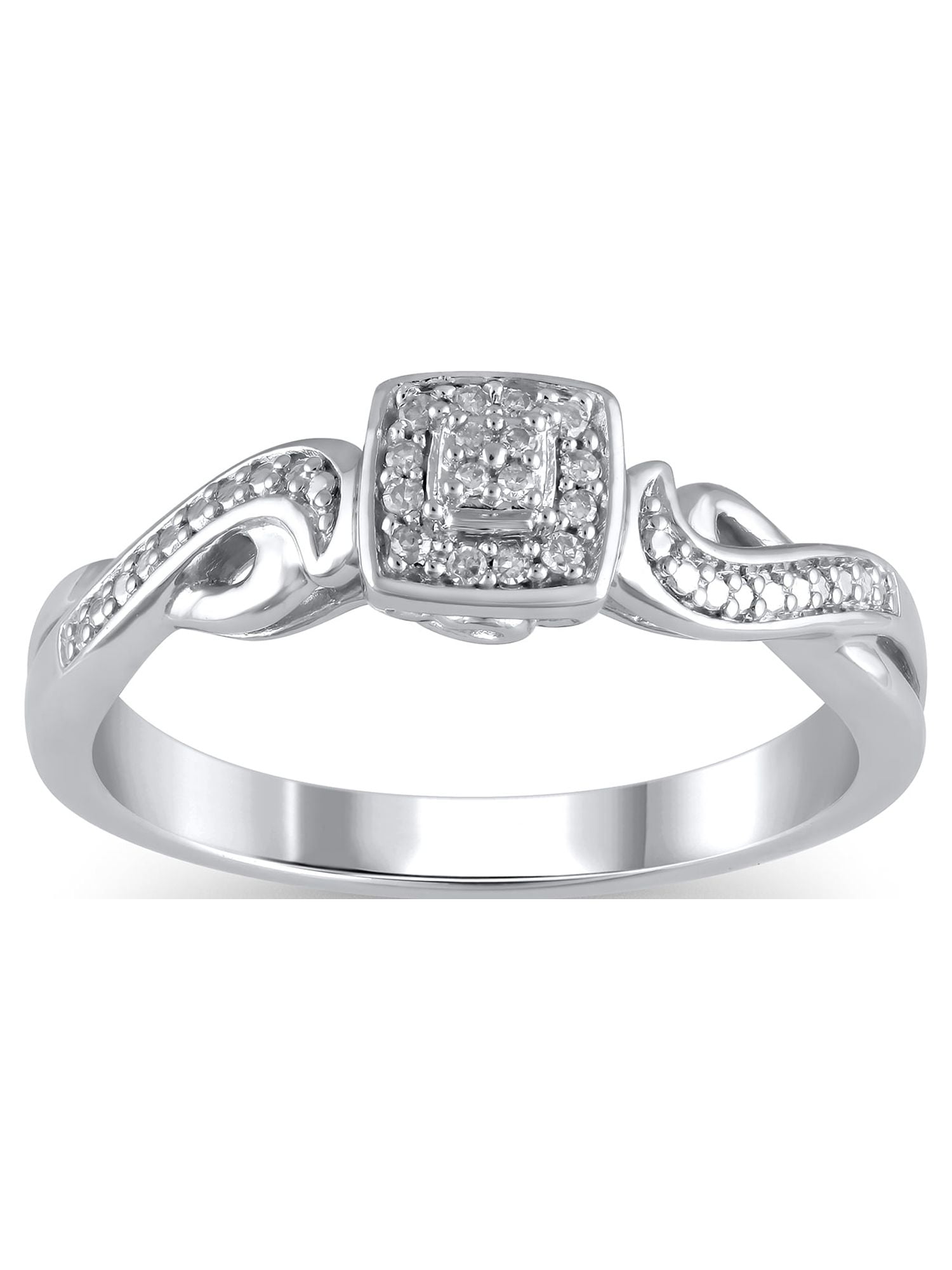 1/20 Carat T.W. (I3 clarity, I-J color) Hold My Hand Diamond Promise Ring in Sterling Silver, Size 9