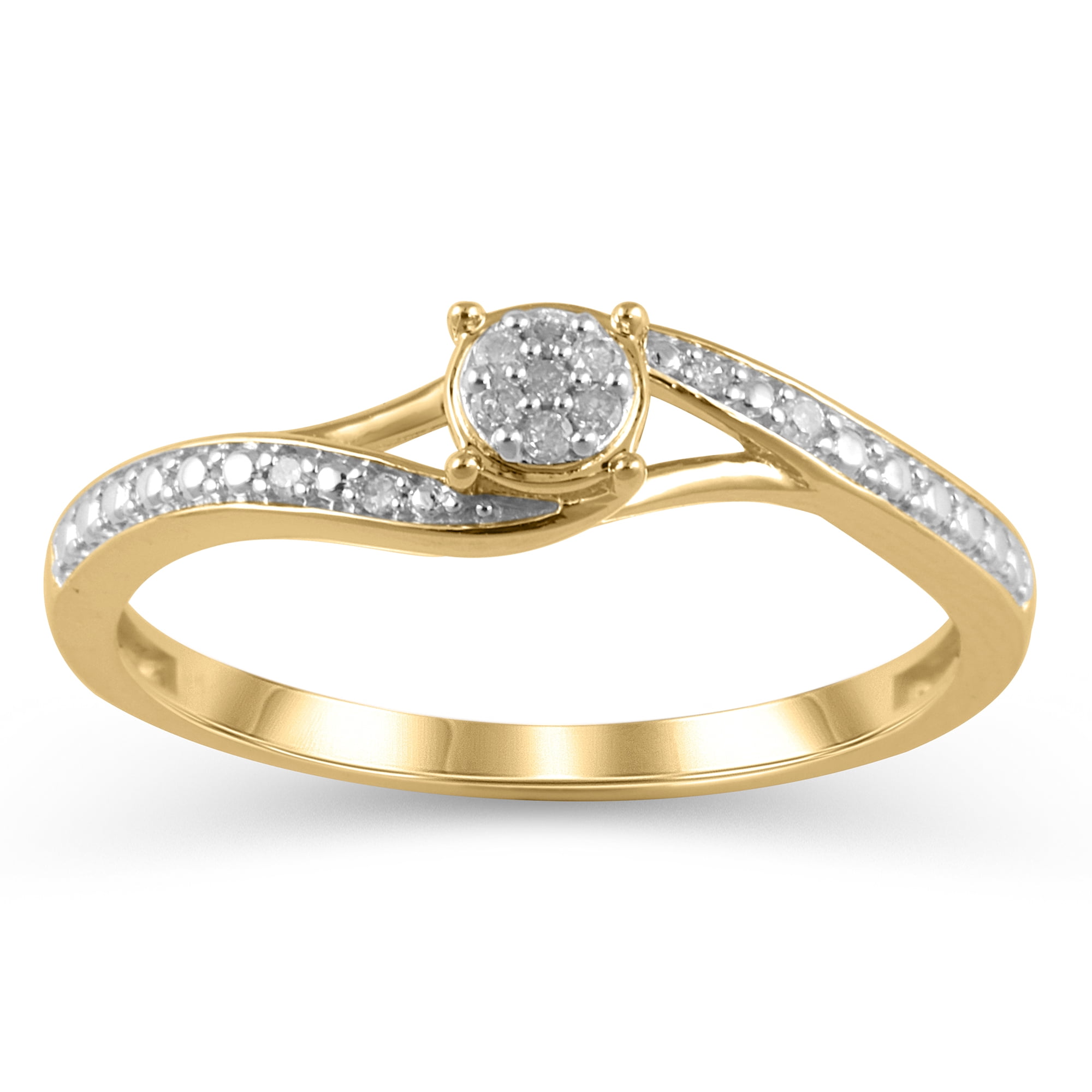 1/20 Carat T.W. JK-I2I3 diamond promise ring in 10K Yellow Gold , Size 6