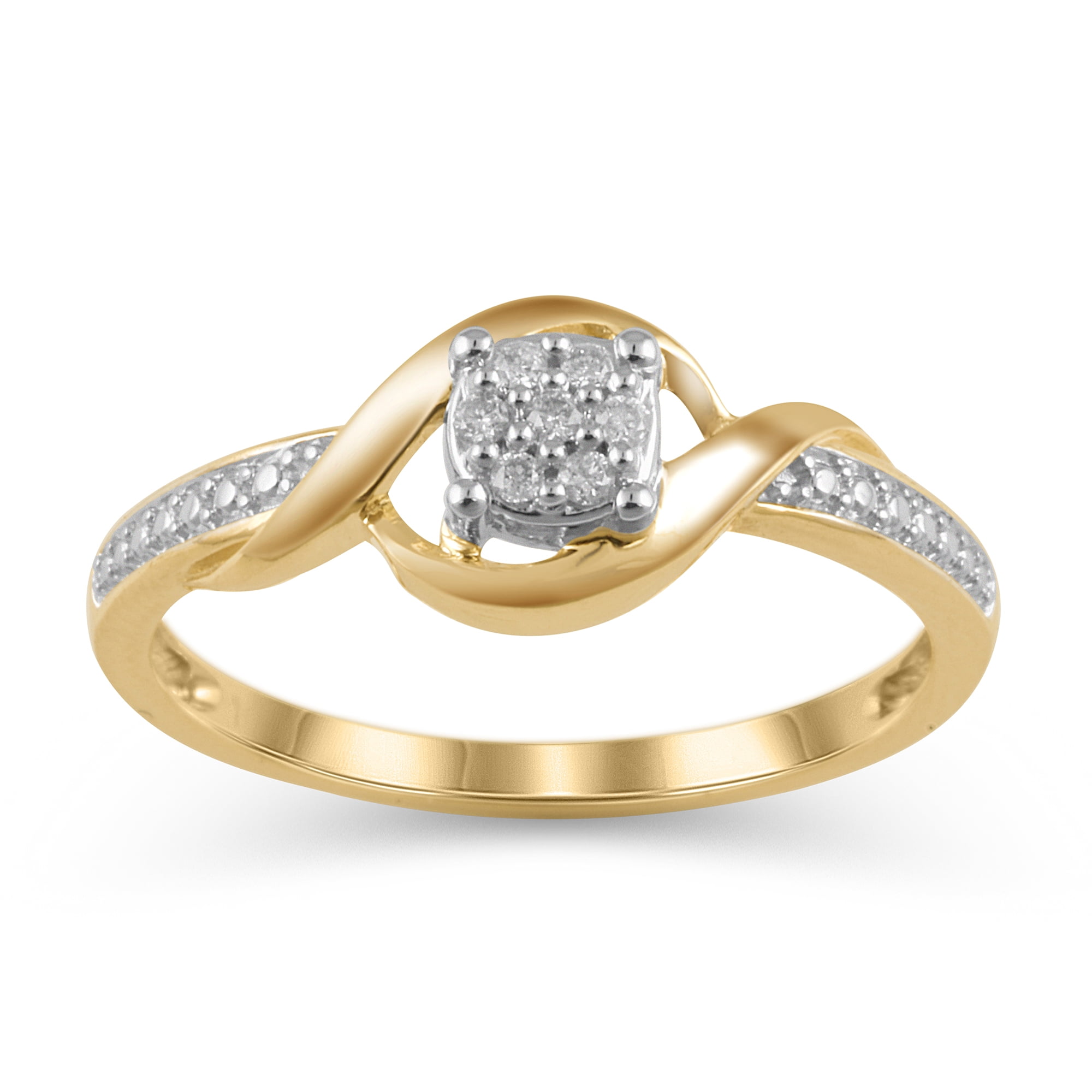 1/20 Carat T.W. JK-I2I3 diamond promise ring in 10K Yellow Gold , Size 7