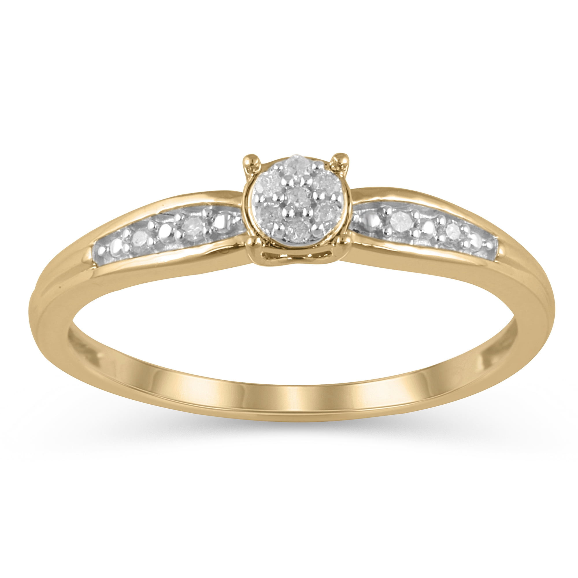 1/20 Carat T.W. JKI2I3 diamond promise ring in 10K Yellow Gold , Size