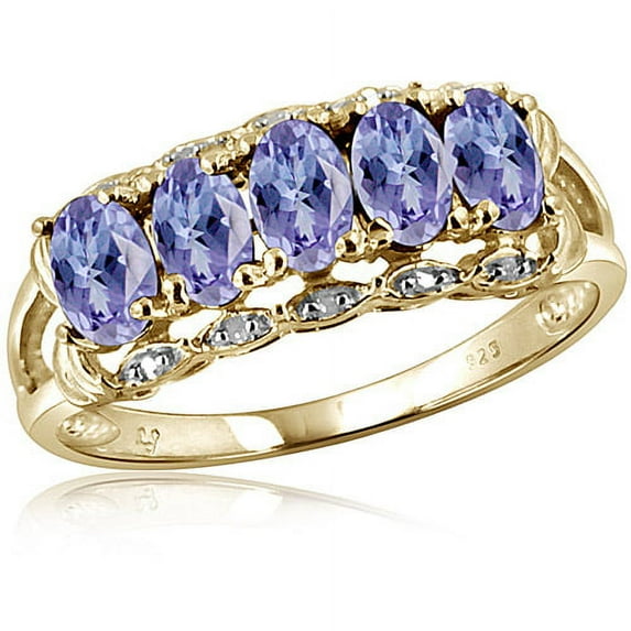 1.20 Carat Tanzanite Gemstone and 1/20 Carat White Diamond Ring