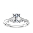 thumbnail image 1 of 1.20 Ct Brilliant Emerald Shape Genuine Diamond Sparkle Ring for Engagement and Wedding in Solid 18K White Gold Size 6.5, 1 of 8