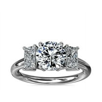 1.20 Ct Clarity VS1 Color F-G Round Natural Diamond Stunning Three Stone Engagement Ring for Womene Solid 14K White Gold Size 7.5