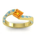 thumbnail image 1 of 1.20 Ct Natural Diamond Citrine & Blue Topaz Gemstone Sparkle Wedding Ring for Ladies Solid 14K Yellow Gold Size 3.5 by Diamond-Capitals, 1 of 8
