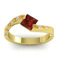 thumbnail image 1 of 1.20 Ct Natural Diamond Garnet & Citrine Gemstone Beautiful Engagement Ring for Fiancee Solid 14K Yellow Gold Size 6.5 by Diamond-Capitals, 1 of 8