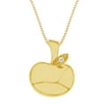 thumbnail image 1 of AFFY 1/20 Ct Round Cut Natural Diamond Apple Pendant Necklace In 14K Solid Yellow Gold, 1 of 1