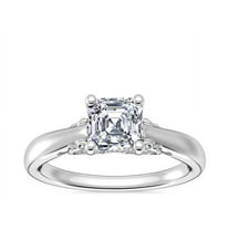 1.20 Ct Stunning Solitaire Design Asscher Natural Diamond Engagement Ring for Ladies Solid 14K White Gold Size 7