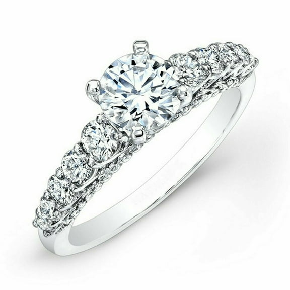 1.20 Cts Brilliant Round Moissanite Ring / Engagement Ring / Promise Ring / Unique Wedding Ring / 18K White Gold Plated Rings / Anniversary Ring