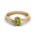 thumbnail image 1 of 1.20 Cts Oval Peridot 925 Sterling Silver Gold Vermeil Solitaire Accent Woman Halo Mother's Day Gift Ring, 1 of 1
