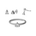 thumbnail image 1 of 1.20 Ctw Trillion Moissanite Diamond 925 Sterling Silver Solitaire Women Ring Earrings Necklace Set, 1 of 5