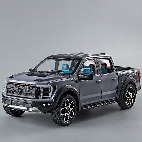 1:20 Ford Raptor F150 Pickup Truck Toy Car Model Alloy Diecast Doors Opened Pull Back Sound Light Scale Model Car Toys For Boys
