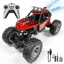 1:20 Four-wheel drive RC Car Toy, All Terrain Metal Shell 2.4GHZ Wireless RC Off-Road Vehicle, Music Lights Spray Truck, Toy Gifts for Kids Adults