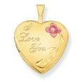 thumbnail image 1 of FJC Finejewelers 1/20 Gold Filled 16mm Enameled Flower I Love You Heart Locket Necklace - Chain Included, 1 of 4