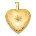 thumbnail image 1 of 1/20 Gold Filled with Diamond 2-Frame 15mm Heart Locket, 1 of 3