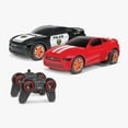 thumbnail image 1 of 1:20 Officially Licensed Ford Mustang Battle Pursuit Flip Action RC Cars Double Pack, 1 of 5