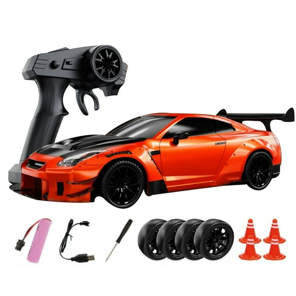 1:20 RC Drift Car, GTR R35 Type-2 4WD High-Speed Stunt Racing Sports Car with Lights, 20+KM/H RC130 Motor, 2.4G Drift Control & 3.7V Battery – 080 Racing Toy for Adults