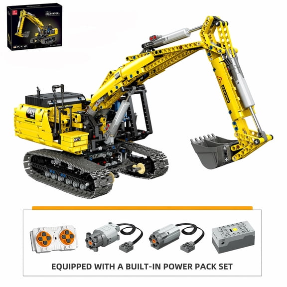 1:20 RC Excavator Building Block Set 1246PCS , Remote Control Motorized Construction Vehicle Model Kit, Engineering Truck Toy for Kids Ages 14+
