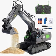 120 Remote Control Excavator,11 Channel RC Construction Vehicles Toys,2.4Ghz 680  Rotation Sand Digger Truck with Metal Shovel ,for Boys Kids Age 6+ Year Old