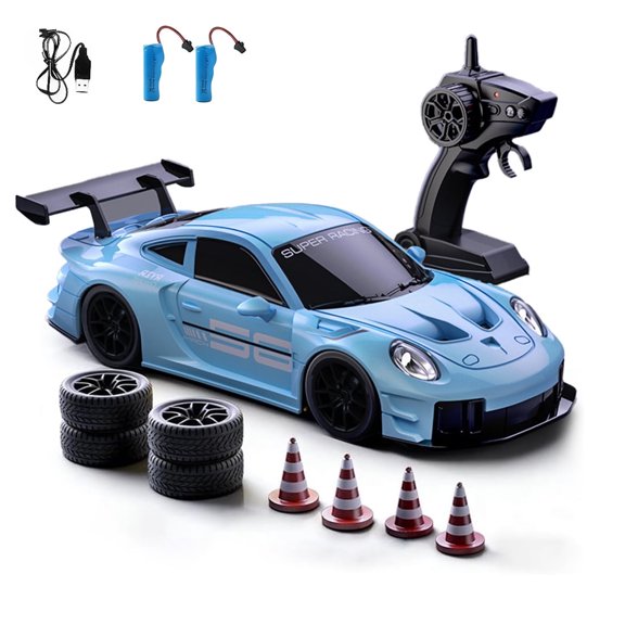 1:20 Scale 4WD Drift Remote Control Car, 2.4GHz RC Car with LED Lights, Dual Racing & Drift Tires, High-Speed All-Wheel Drive Racing Vehicle for Teens and Adult