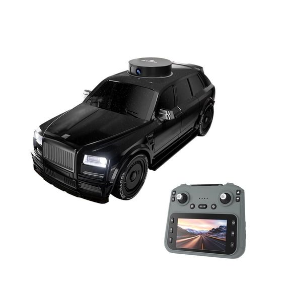 1/20 Scale FPV RC Car With Screen Controller 720P Camera 270 Degree Rotating Lens One Key Drift Mode Real Time Video Transmission Vehicle For Indoor Tracks Driving- Black
