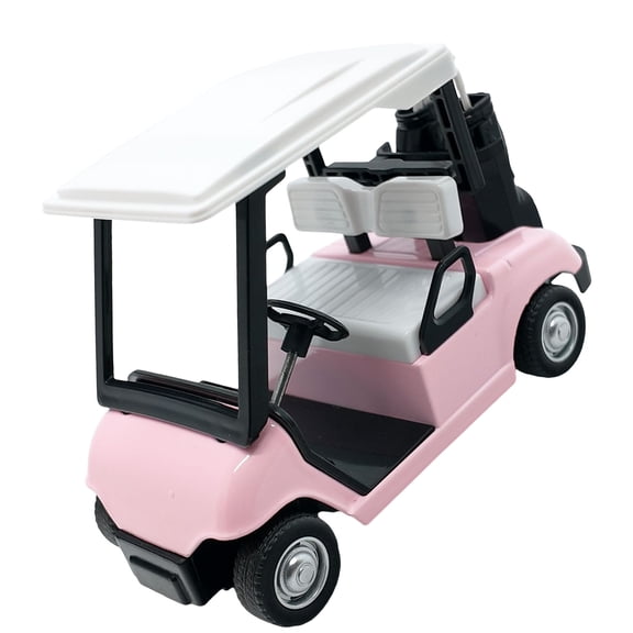 1:20 Scale Golfs Cart with Clubs Miniature Metal Pullback Vehicle Display Model Desk Decors Cake Decorations Toppers