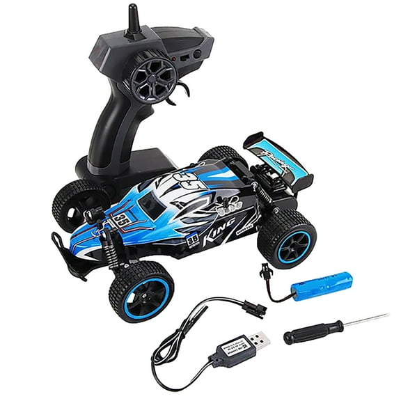 1:20 Scale RC Drift Car w/Suspension - 15km/h Speed, 2.4G Remote & USB Rechargeable - 800mAh LiPo Battery Age 8+ Blue