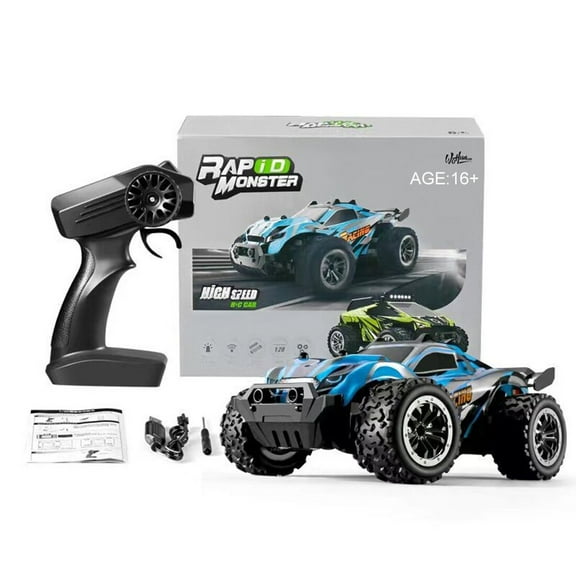 1/20 Scale RC Off-Road Drift Car, 2.4GHz All-Terrain RWD RC Truck with LED Light, 20+ KM/H Mini Racing Truck Car Model Gift for Adult (RTR Version)