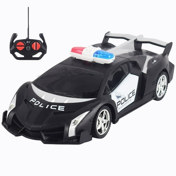 1/20 Scale RC Police Drift Car - Remote Control Racing Toy for Youngsters, Holiday Gift, Requires 5 AA Batteries, Fast Drifting RC Vehicle for Interactive Outdoor Play (Black)