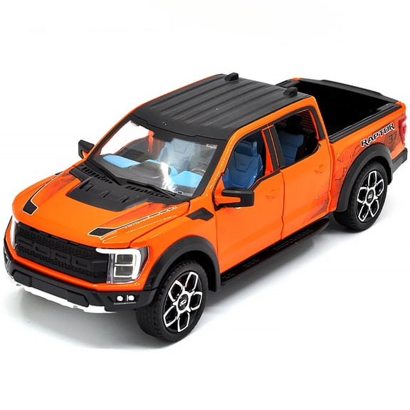 1: 20 Suitable for Ford Raptor F150 alloy die-casting metal car model, with sound, light and rebound functions, children's toy car collection, boys' birthday gift